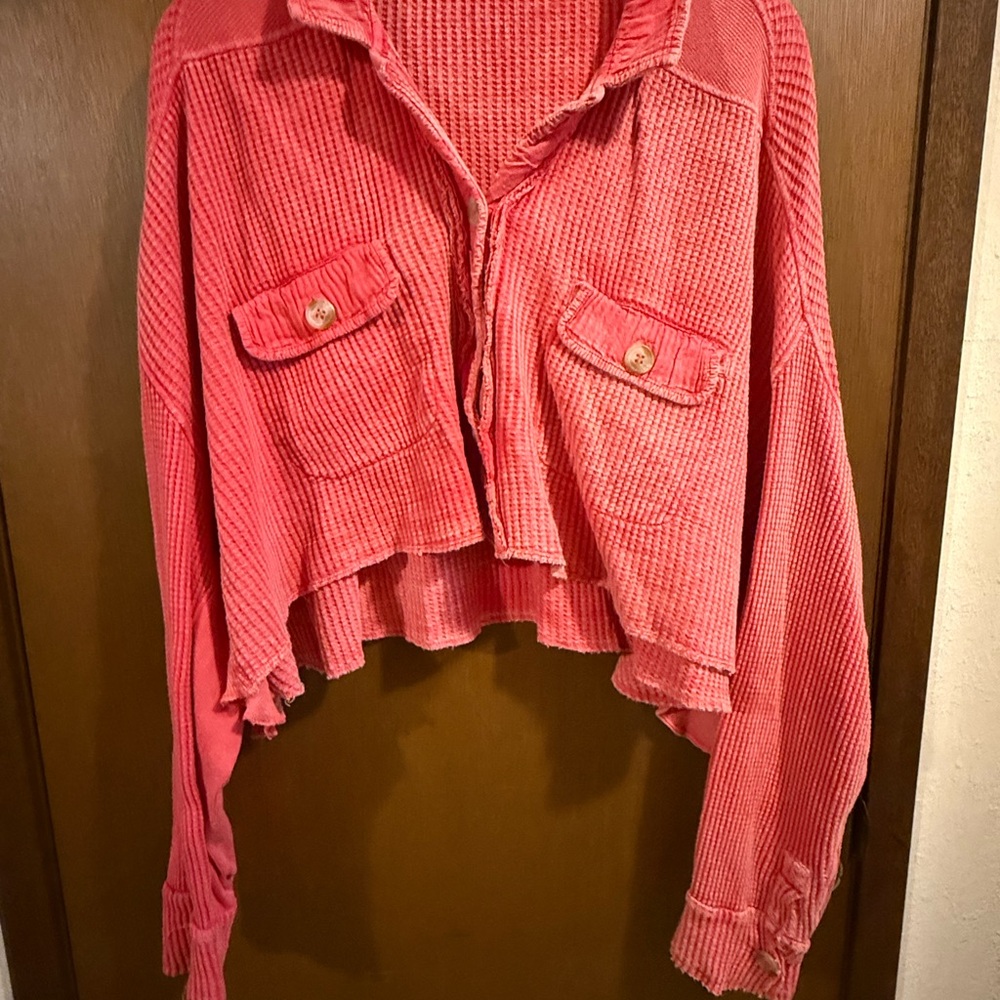 Free People Red Boho Crop Top